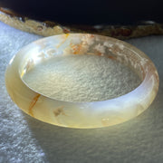 Natural Pinkish Flower Agate Oval Bangle 37.29g Internal Diameter 60.3mm 12.9 by 7.3mm (Perfect) - Huangs Jadeite and Jewelry Pte Ltd
