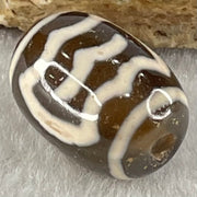 Natural Powerful Tibetan Old Oily Agate Double Garuda Dzi Bead Heavenly Master (Tian Zhu) 虎呀天诛 4.15g 17.5 by 12.6mm - Huangs Jadeite and Jewelry Pte Ltd