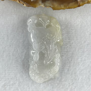 Special Natural Type A Lavender with Yellowish Spot Jadeite Male Pixiu Pendant 22.49g 40.3 by 20.8 by 12.3mm - Huangs Jadeite and Jewelry Pte Ltd