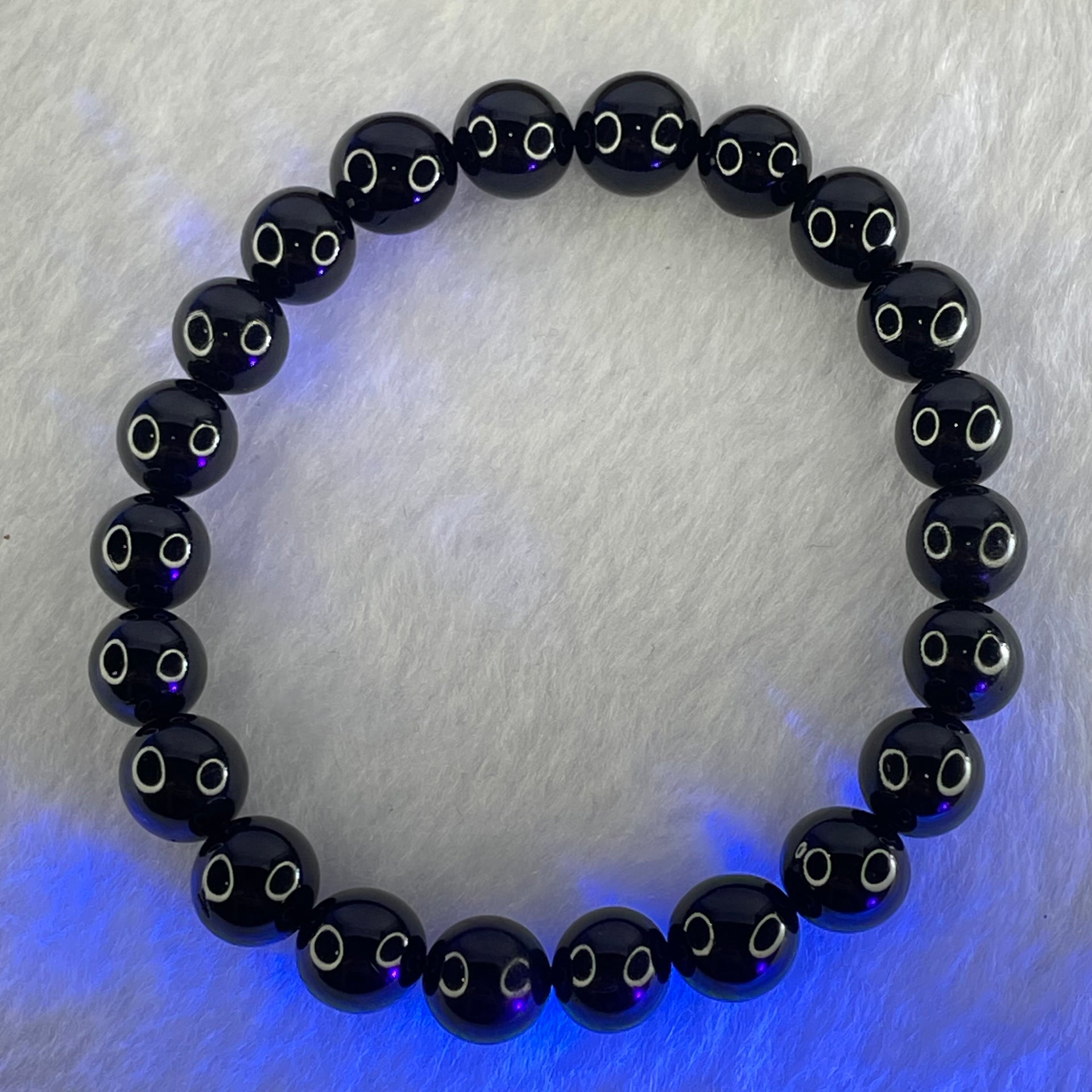 Natural Black Gold King Amber Beads Bracelet 天然黑金翁王琥珀手链 6.93g 15cm 8.5mm 22 Beads - Huangs Jadeite and Jewelry Pte Ltd