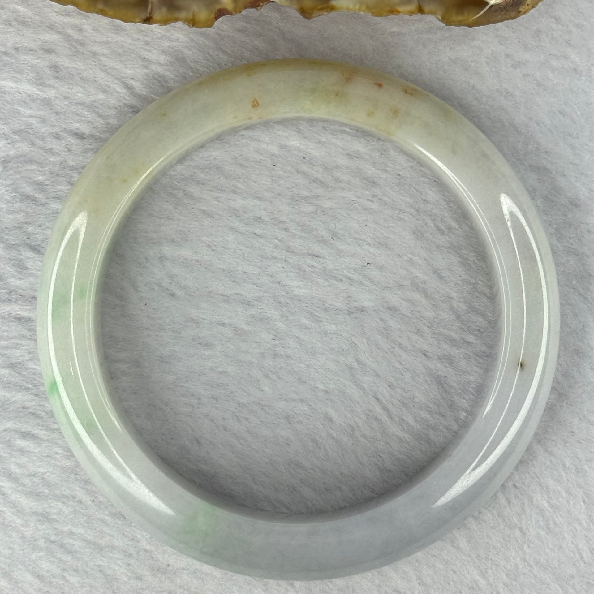 Type A Light Lavender with Green and Yellow Jadeite 57.21g 12.9 by 8.5mm Inner Diameter 54.2mm (Slight Internal Lines) - Huangs Jadeite and Jewelry Pte Ltd