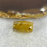 Good Grade Natural Golden Rutilated Quartz Crystal Lulu Tong Barrel 天然金顺发晶水晶露露通桶 
3.19g 17.0 by 10.2mm - Huangs Jadeite and Jewelry Pte Ltd