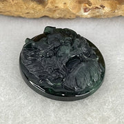 Rare Good Grade Type A Fully Translucent Black Jadeite Dragon Head Stone For Setting 
2.90g 18.2 by 16.8 by 6.3mm - Huangs Jadeite and Jewelry Pte Ltd