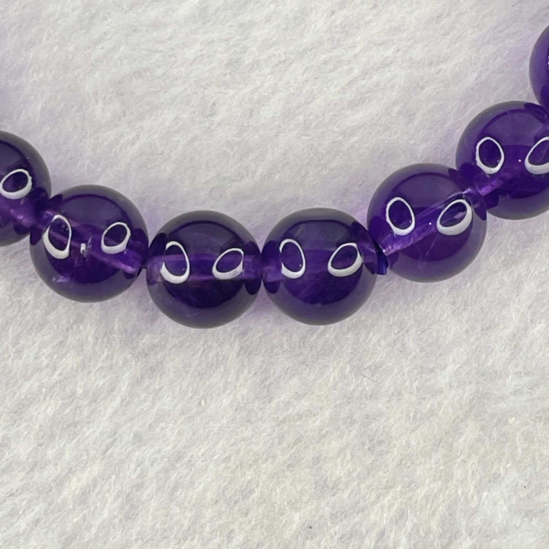 Very Good Grade Natural Amethyst Bracelet 23.07g 16.5cm 9.2mm 22 Beads - Huangs Jadeite and Jewelry Pte Ltd