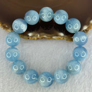 Natural Aquamarine Beads Bracelet 67.80g 18cm 15.3mm 14 Beads - Huangs Jadeite and Jewelry Pte Ltd