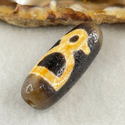 Natural Powerful Tibetan Old Oily Agate Double Cai Shen Dzi Bead Heavenly Master (Tian Zhu) 双财神长天珠 5.80g 29.3 by 11.2mm - Huangs Jadeite and Jewelry Pte Ltd