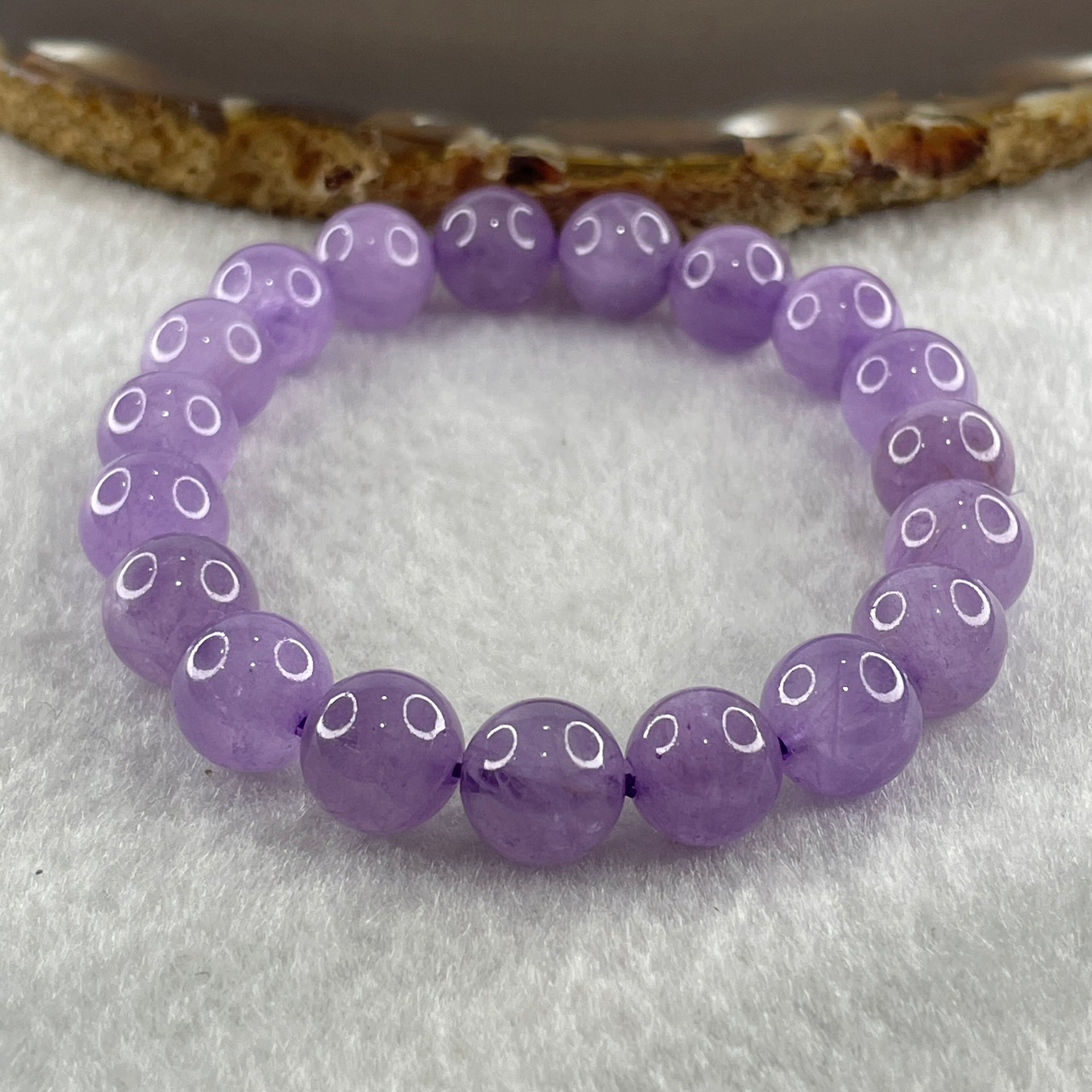 Natural Amethyst Quartz Beads Bracelet 26.65g 15.5cm 10.1mm 19 Beads - Huangs Jadeite and Jewelry Pte Ltd