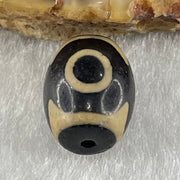 Natural Powerful Tibetan Old Oily Agate 3 Eyes Dzi Bead Heavenly Master (Tian Zhu) 三眼天诛 2.16g 13.7 by 10.4mm - Huangs Jadeite and Jewelry Pte Ltd