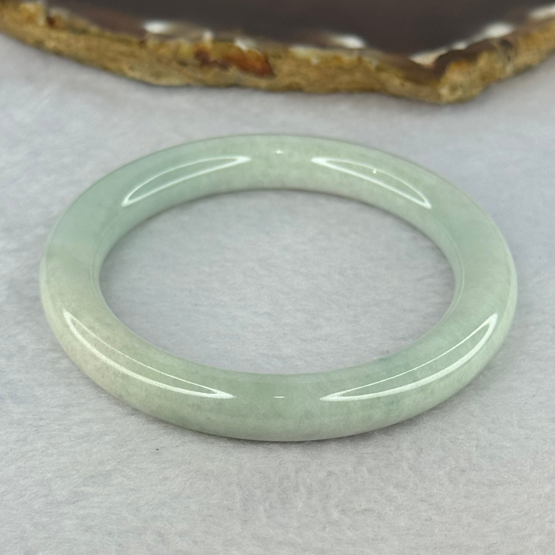 Type A Sky Blue Jadeite Bangle 36.84g Internal Diameter 51.0mm  8.5 by 9.1mm (Slight Internal Line) - Huangs Jadeite and Jewelry Pte Ltd