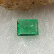 Natural Colombia Vivid Green Emerald (Beryl) Cut-Cornered Rectangular Step cut 0.39ct 5.3 by 4.1 by 2.1mm - Huangs Jadeite and Jewelry Pte Ltd