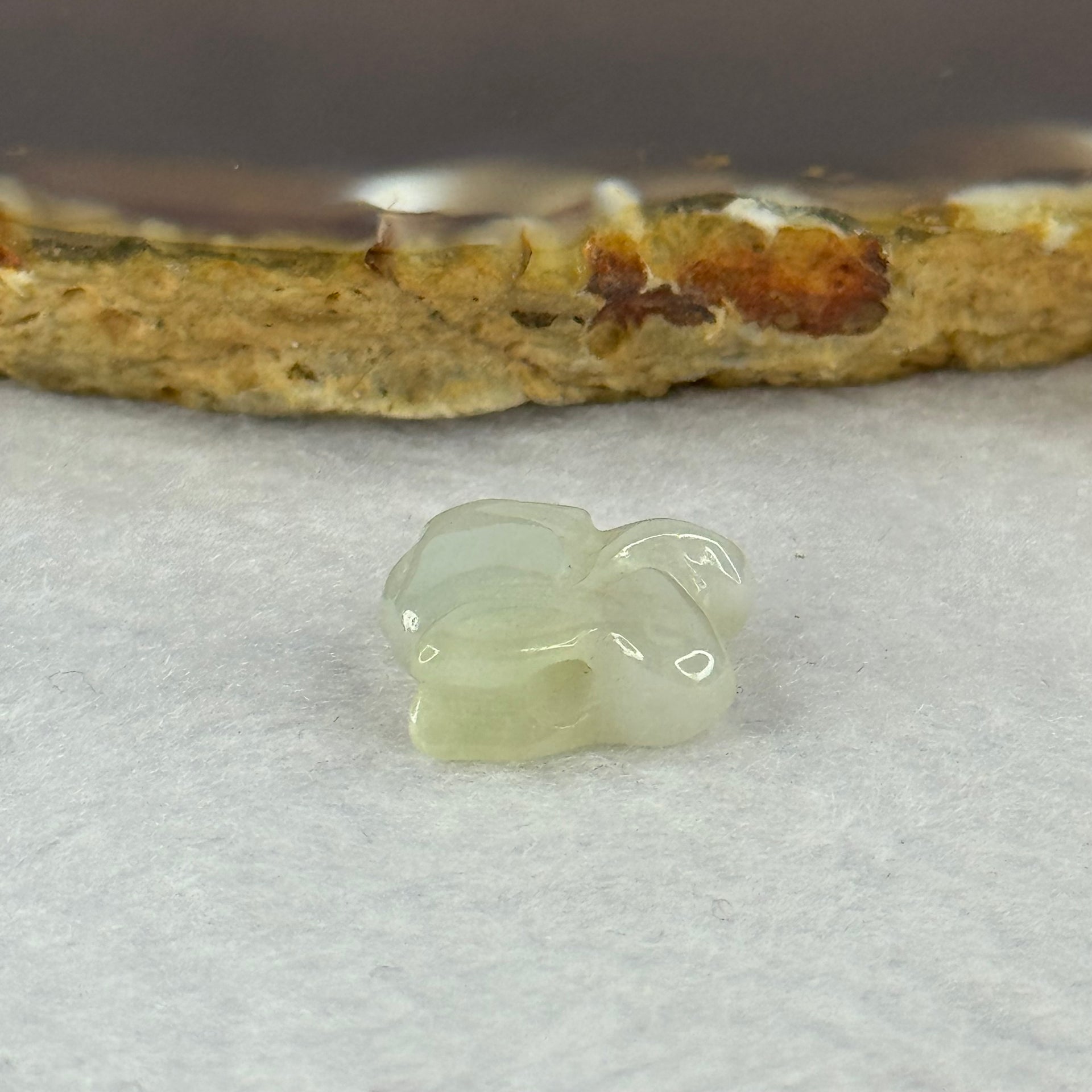 Type A Light Lavender Yellow Jadeite Rabbit Charm for Bracelet 2.07g 14.6 by 6.1 by 12.1mm - Huangs Jadeite and Jewelry Pte Ltd