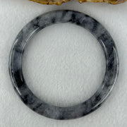 Type A Wuji Grey Black Piao Hua Jadeite Bangle Internal Diameter 55.4mm 39.68g 7.9 by 9.4mm (Slight Internal Lines) - Huangs Jadeite and Jewelry Pte Ltd