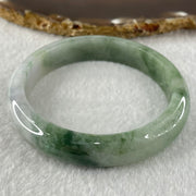 Type A Lavender with Green Piao Hua Jadeite Bangle 43.66g Internal Diameter 55.5mm 11.9 by 7.5mm (Significant External Roughs and Lines) - Huangs Jadeite and Jewelry Pte Ltd