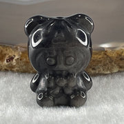 Black Obsidian Labubu Charm Display 16.03g 29.8 by 22.6 by 20.0mm - Huangs Jadeite and Jewelry Pte Ltd