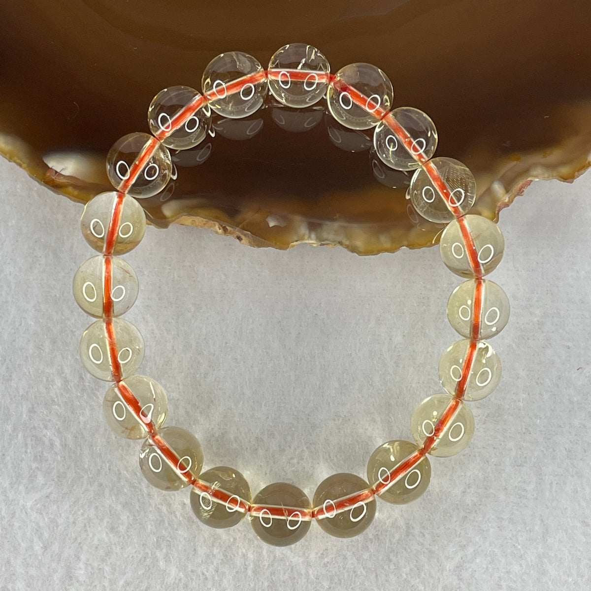 Certified Above Average Grade Natural Yellow Citrine Crystal Beads Bracelet | 9.8mm Golden Merchant's (25.13g | 15.5cm Wrist Sizing | 20 Beads)