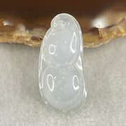Type A Semi Icy Faint Green with Muna Jadeite Peapod Pendant 4.13g 28.0 by 13.2 by 7.4mm - Huangs Jadeite and Jewelry Pte Ltd