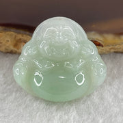 Certified Natural Type A Light Green Jadeite Milo Laughing Buddha Pendant 4.47g 21.7 by 23.3 by 6.0mm - Huangs Jadeite and Jewelry Pte Ltd