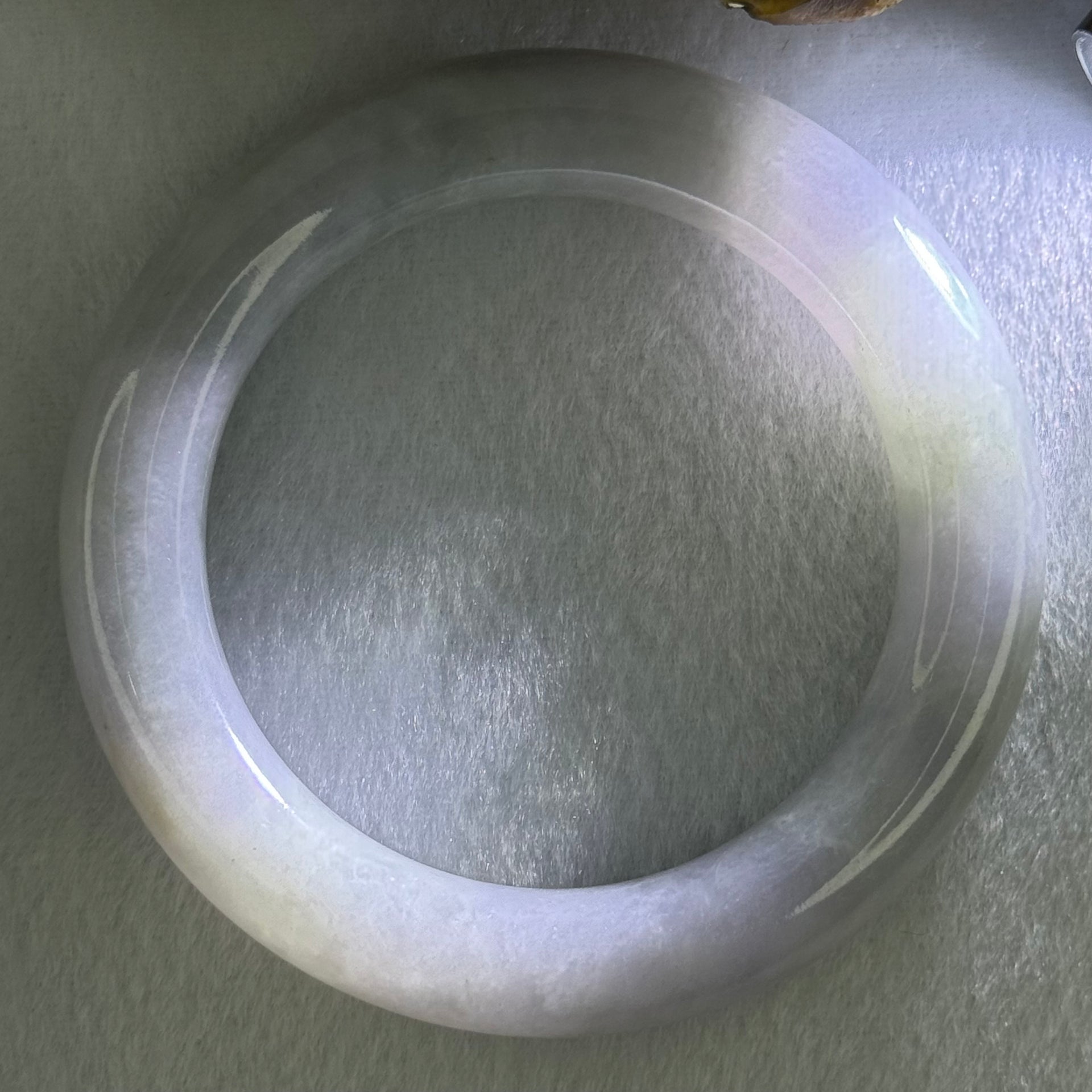 Type A Light Lavender with Light Green Parches Jadeite Bangle Internal Diameter 54.5mm 81.60g 13.0 by 11.8mm (Very Slight Internal Lines) - Huangs Jadeite and Jewelry Pte Ltd