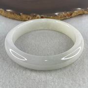 Natural Type A Near White Jadeite Bangle | 61.2mm Inner Diameter (62.51g 13.0x8.0mm | Slight External Line | Pure Mind, Serenity & Aura Cleansing) - Huangs Jadeite and Jewelry Pte Ltd