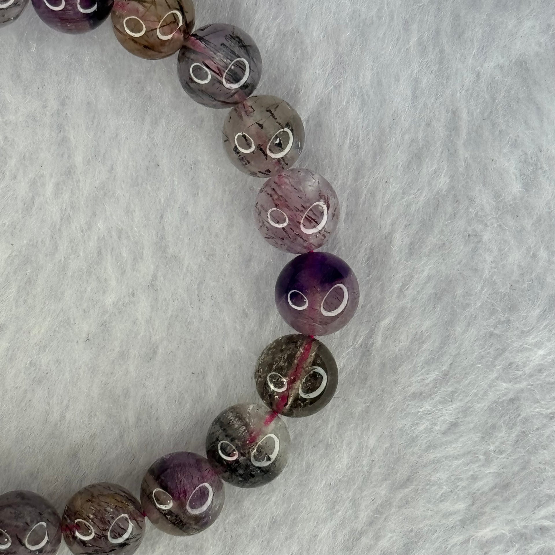 Natural Super 7 Beads Bracelet 20.61g 17cm 8.8mm 23 Beads - Huangs Jadeite and Jewelry Pte Ltd