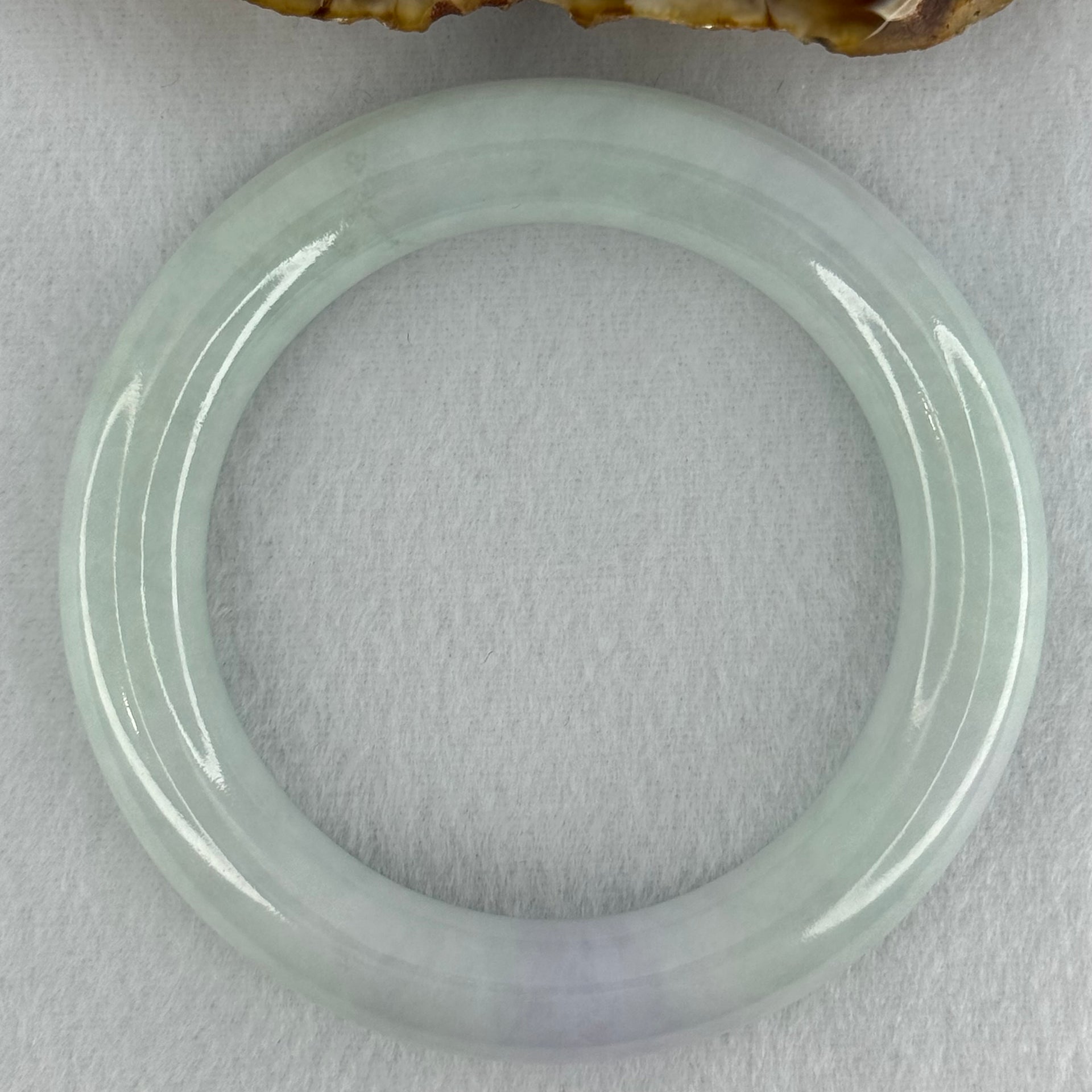 Type A Light Blueish Green and Lavender Jadeite Bangle Internal Diameter 56.7mm 82.96g 13.0 by 11.8mm (Close to Perfect) - Huangs Jadeite and Jewelry Pte Ltd