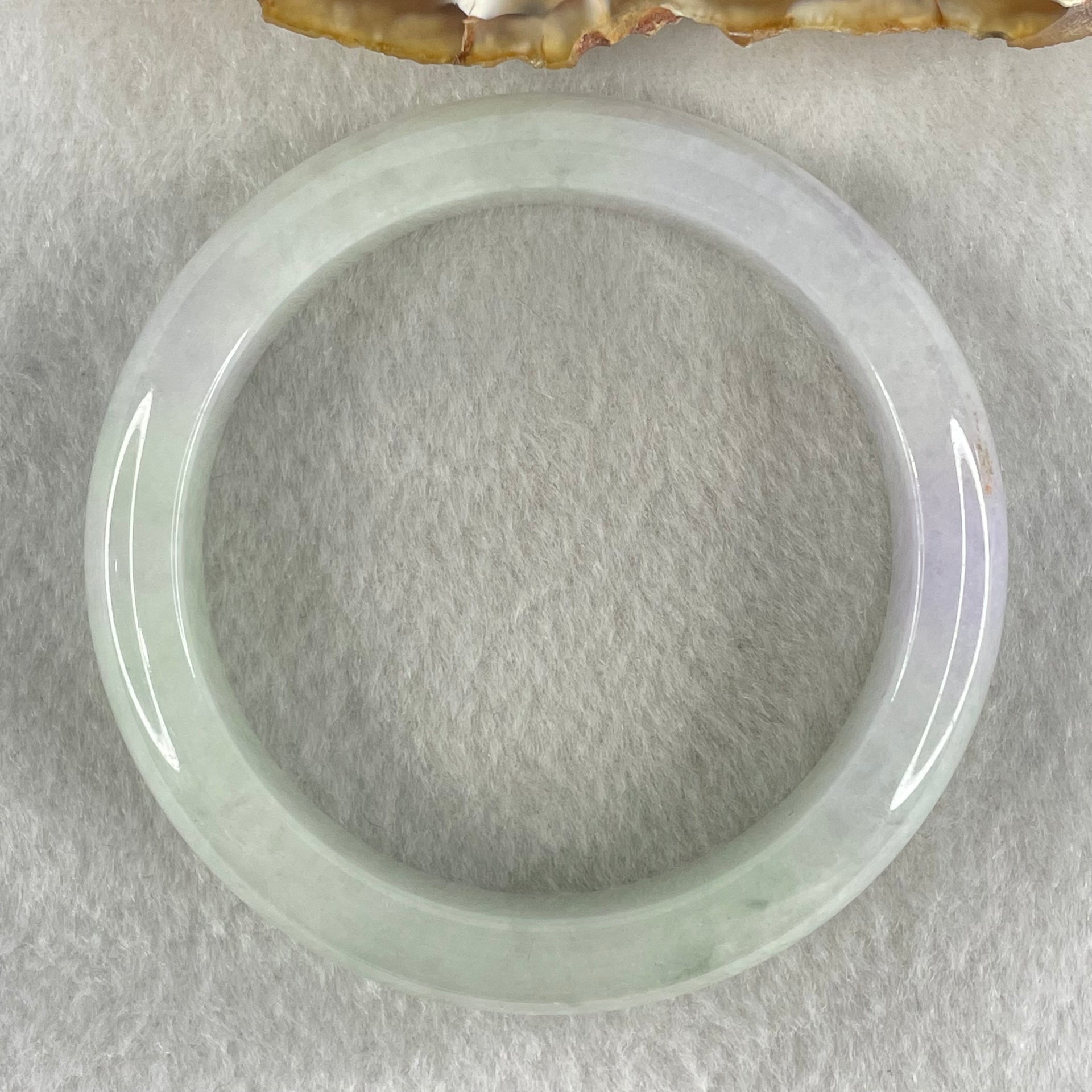 Type A Green Lavender Jadeite Bangle 54.20g Inner Diameter 54.5mm 12.5 by 8.5mm (Close to Perfect) - Huangs Jadeite and Jewelry Pte Ltd