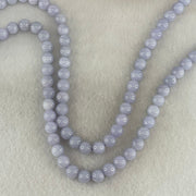 Type A Full Lavender Jadeite Beads Necklace 57.21g 66cm 7.0mm 98 Beads - Huangs Jadeite and Jewelry Pte Ltd