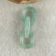 Type A Blueish Green with Faint White Jadeite Rolo Link Chain for Setting 2.43g 14.6 by 10.5 by 3.3mm - Huangs Jadeite and Jewelry Pte Ltd