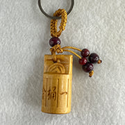 Natural Wood Golden Bucket Handphone Charm 8.67g 38.2 by 19.2mm - Huangs Jadeite and Jewelry Pte Ltd