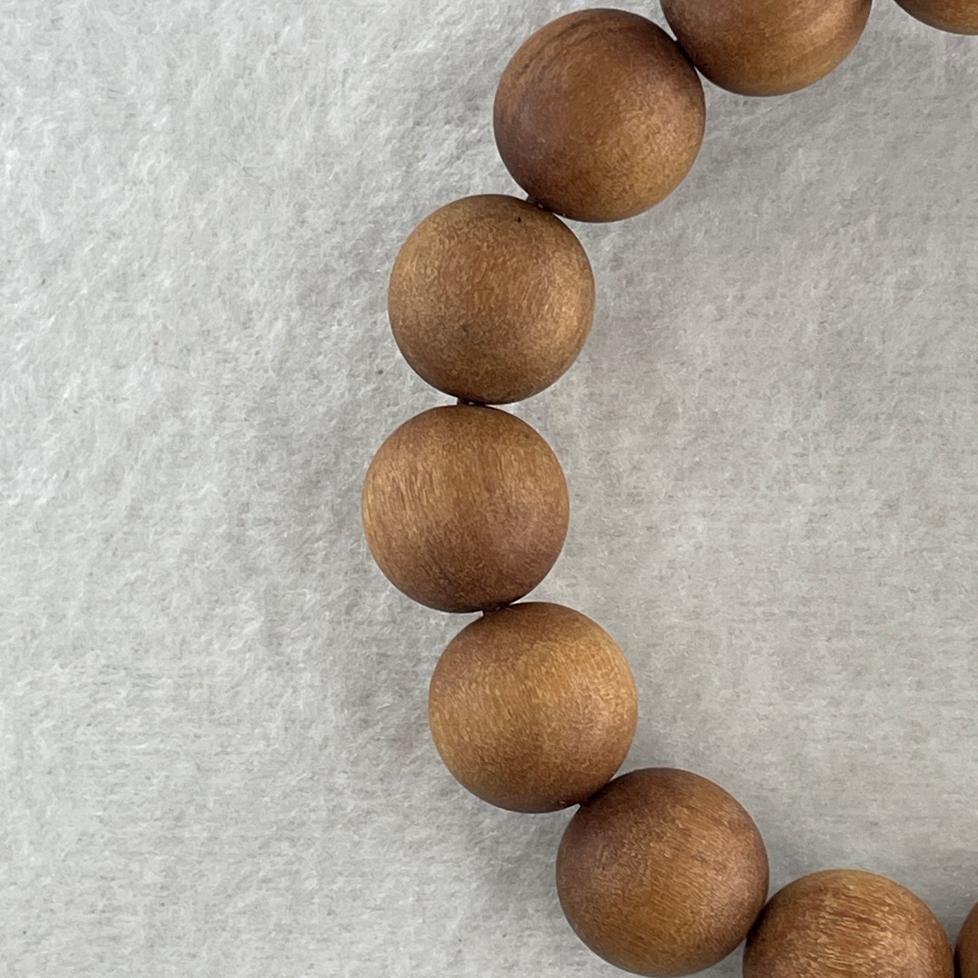 Certified Natural Sandalwood Beads Bracelet 28.83g 18cm 15.2mm 15Beads - Huangs Jadeite and Jewelry Pte Ltd