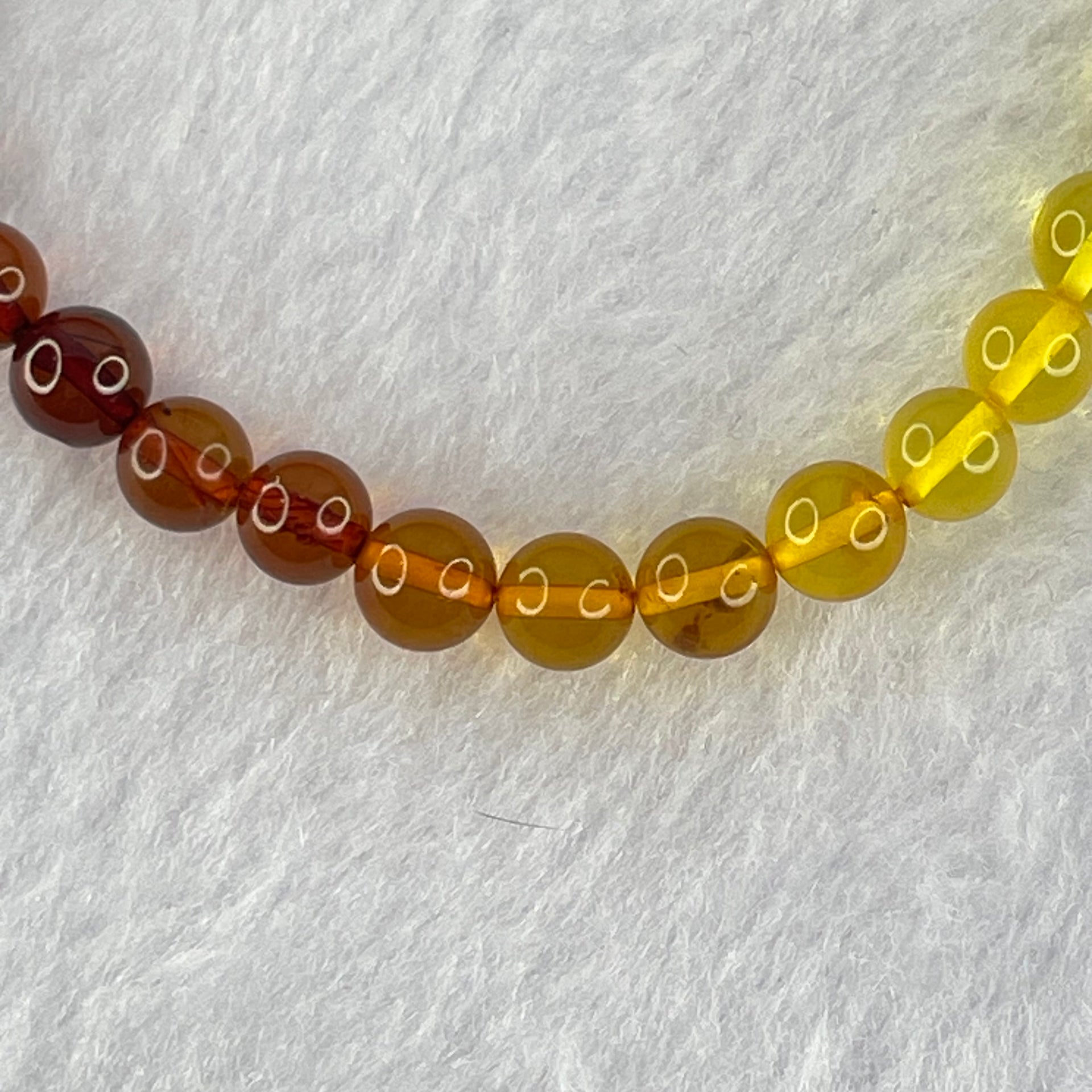 Natural Mixed Multi Color Amber Beads Bracelet 3.23g 15.5cm 5.8mm 32 Beads - Huangs Jadeite and Jewelry Pte Ltd