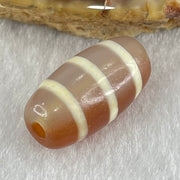 Natural Powerful Tibetan Old Oily Agate 3-Lines Dzi Bead Heavenly Master (Tian Zhu) 三行天诛 3.19g 20.1 by 10.4mm - Huangs Jadeite and Jewelry Pte Ltd