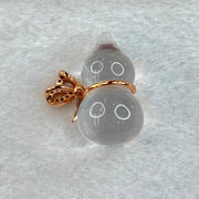 Natural Clear Quartz in Rose Gold Colour Hulu Pendant 4.96g 22.4 by 12.7mm - Huangs Jadeite and Jewelry Pte Ltd