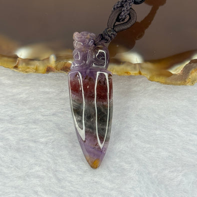 Natural Auralite 23 Pixiu on Dragon Tooth Pendent 天然极光23貔貅龙呀牌 5.76g 39.3 by 12.6 by 6.1mm - Huangs Jadeite and Jewelry Pte Ltd