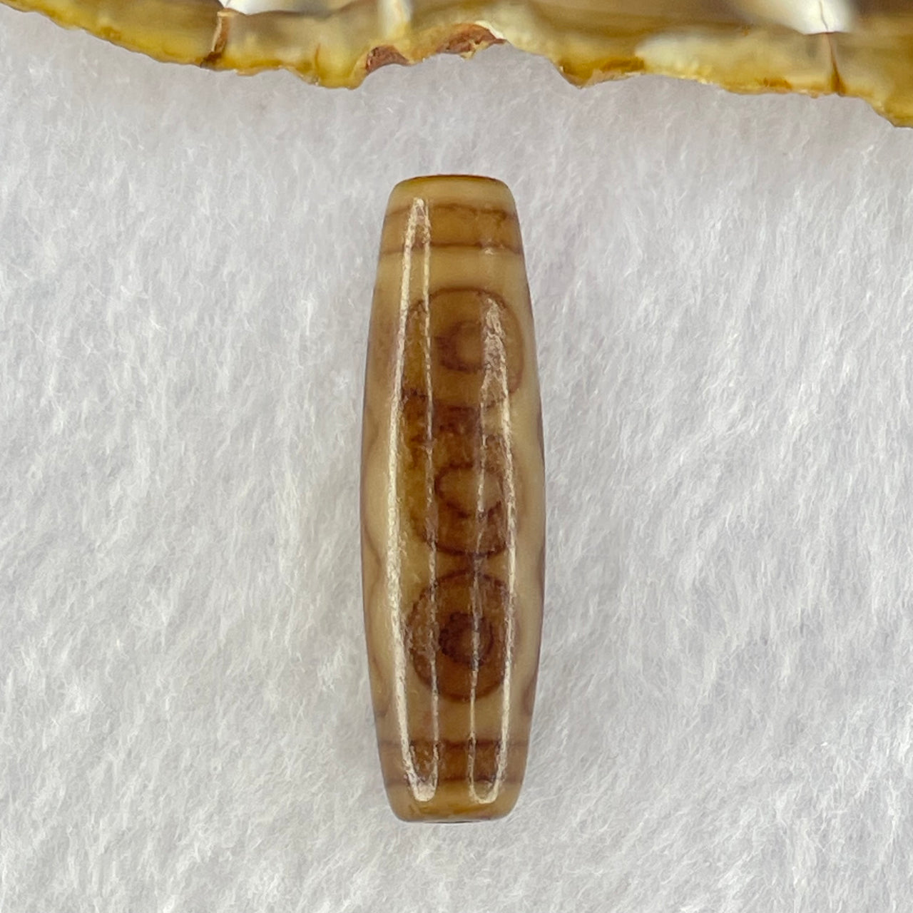 Natural Powerful Tibetan Old Oily Agate 5 Eyes Dzi Bead Heavenly Master (Tian Zhu) 五眼天诛 6.82g 38.3 by 11.0mm - Huangs Jadeite and Jewelry Pte Ltd