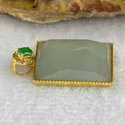 Certified Type A Icy Jade Jadeite Wu Shi Pai Jade Jadeite 18k Yellow Gold 4.11g 35.3 by 12.6 by 5.9mm - Huangs Jadeite and Jewelry Pte Ltd