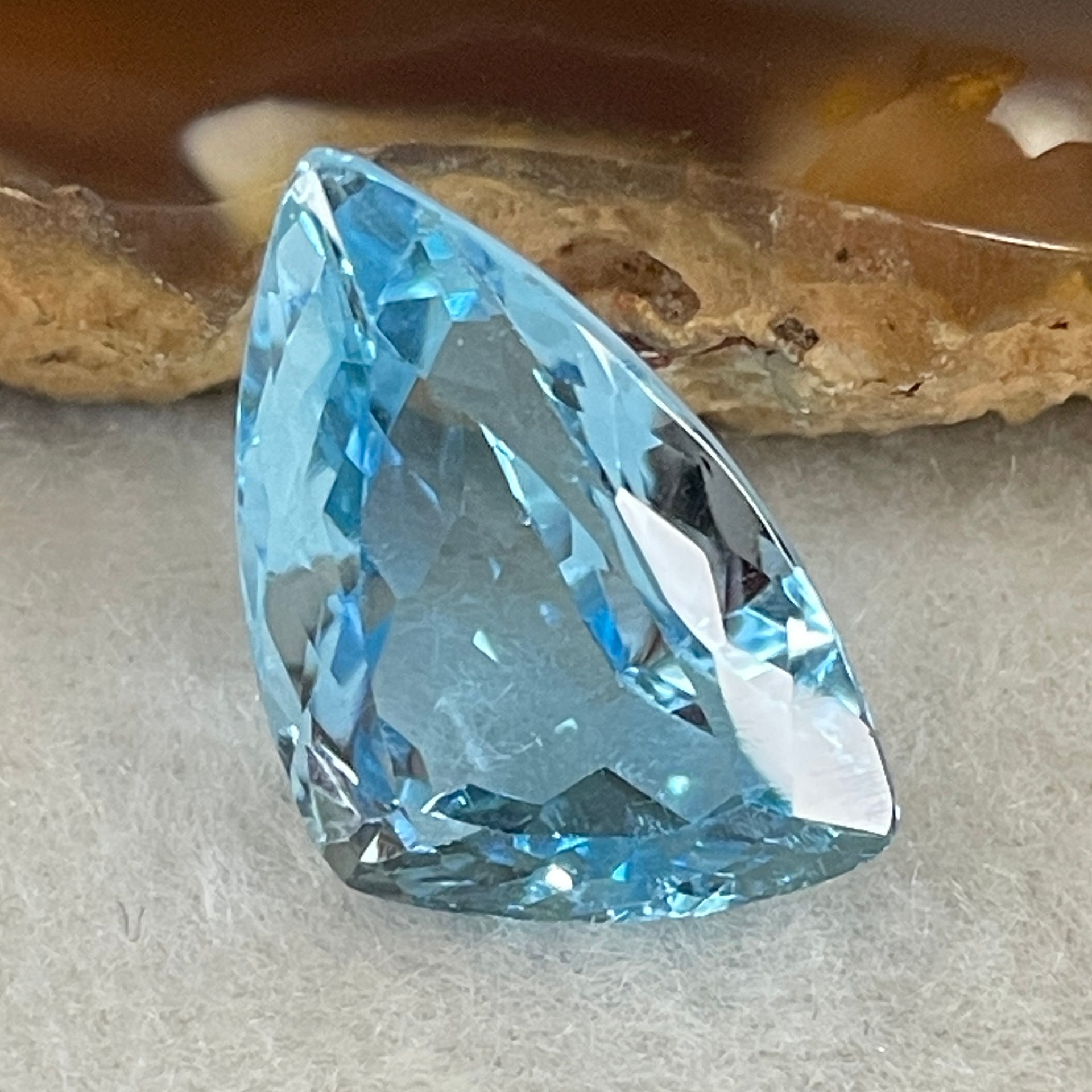 Natural Sky Blue Topaz Trillion Shape 13.01ct 18.4 by 11.6 by 8.5mm - Huangs Jadeite and Jewelry Pte Ltd