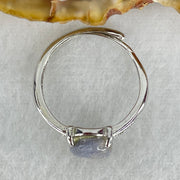 Rare Good Grade Natural Blue Dumortierite Rutilated Quartz in S925 Sliver Ring (Adjustable Size) 1.46g 8.3 by 6.9 by 3.5mm - Huangs Jadeite and Jewelry Pte Ltd