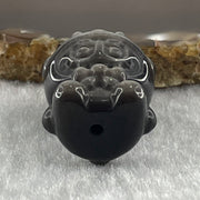 Black Obsidian Labubu Charm Display 14.28g 28.8 by 21.7 by 19.0mm - Huangs Jadeite and Jewelry Pte Ltd