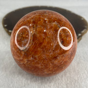 Natural Orange Calcite Ball with Clear Acrylic Display 545.43g 72.0 by 91.0mm - Huangs Jadeite and Jewelry Pte Ltd