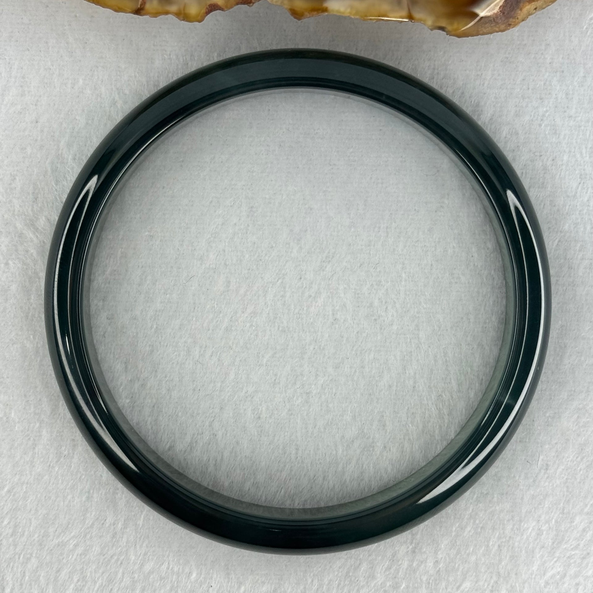 Good Grade Type A Icy Blueish Green Jadeite Bangle Internal Diameter 57.6mm 34.25g 10.7 by 6.8mm (Perfect) - Huangs Jadeite and Jewelry Pte Ltd