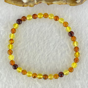 Natural Mixed Color Amber Beads Bracelet 2.53g 16cm 5.2mm 38 Beads - Huangs Jadeite and Jewelry Pte Ltd