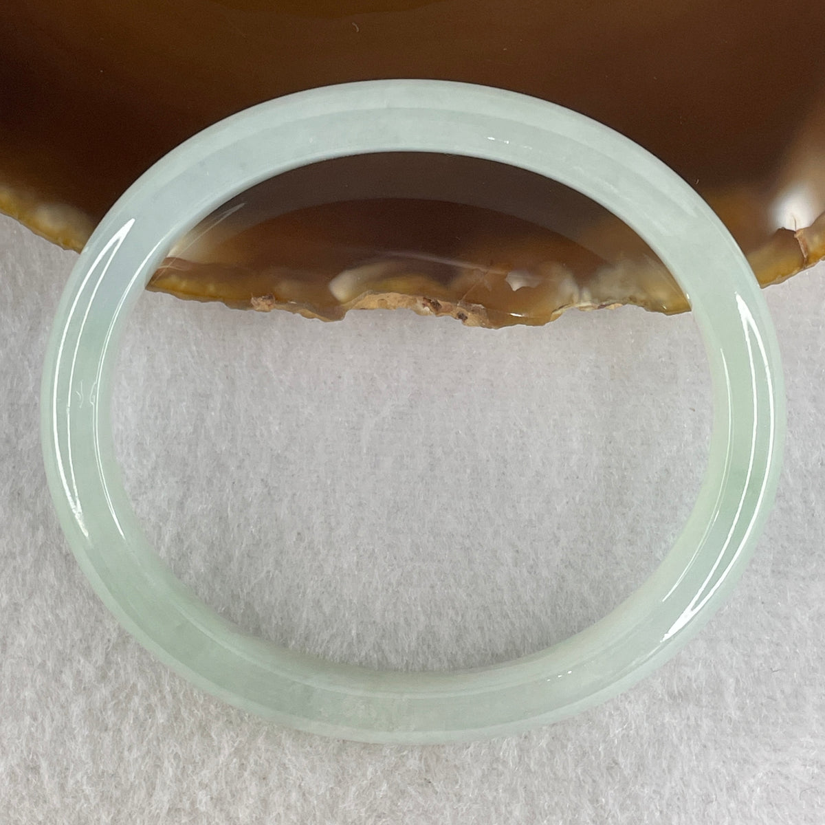 Certified Natural Type A Jelly Light Green Jadeite Oval Bangle | 54.9mm Inner Diameter (25.60g | 8.5x6.3mm | Heart Chakra Harmony, Serene Vitality & Wealth Shield) (Slight Internal Line)