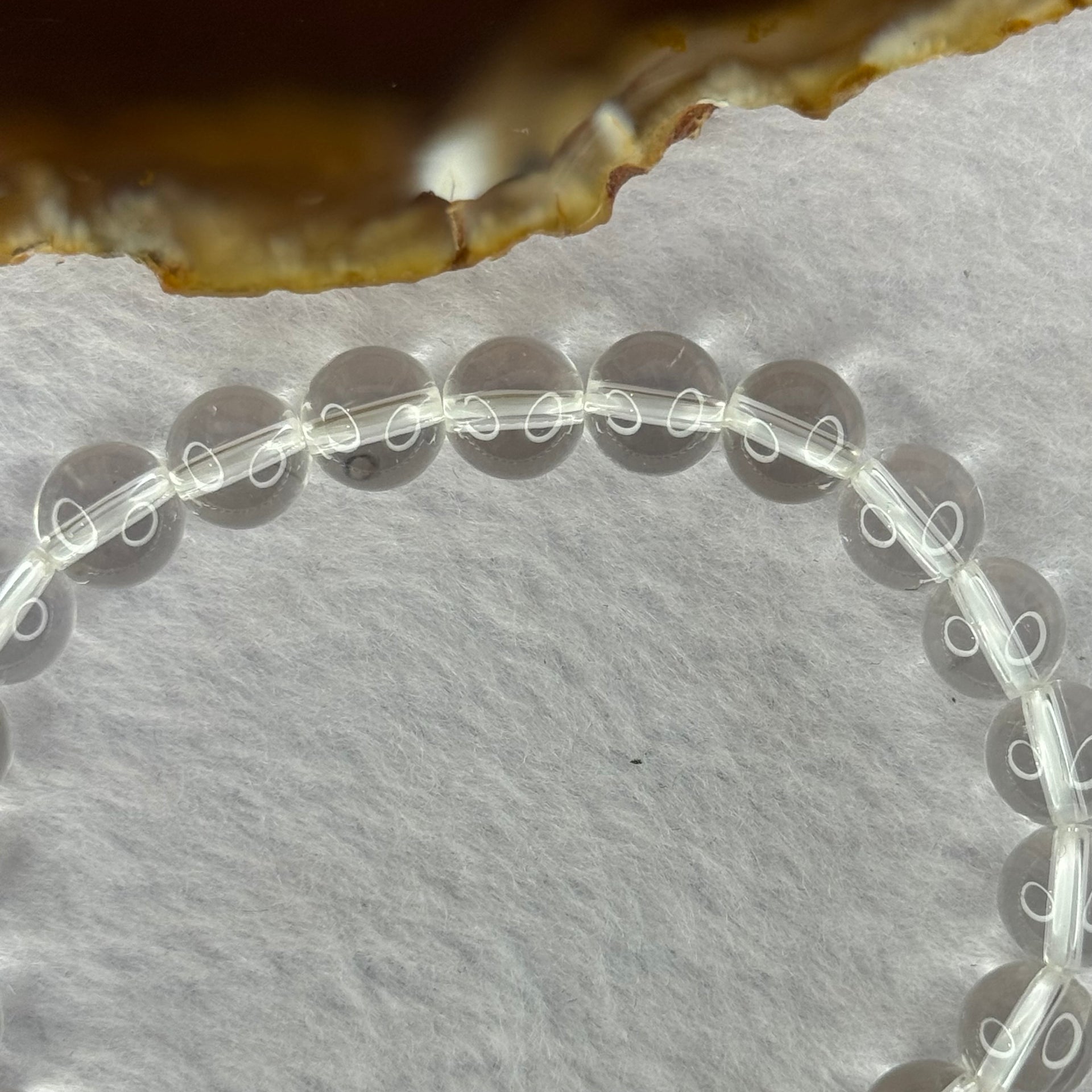 Natural Clear Quartz Bracelet 天然白水晶手链 18.64g 16.5cm 8.4mm 24 Beads - Huangs Jadeite and Jewelry Pte Ltd