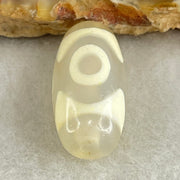 Natural Powerful Tibetan Old Oily Agate 3 Eyes Dzi Bead Heavenly Master (Tian Zhu) 三眼天诛 3.02g 20.1 by 10.2mm - Huangs Jadeite and Jewelry Pte Ltd