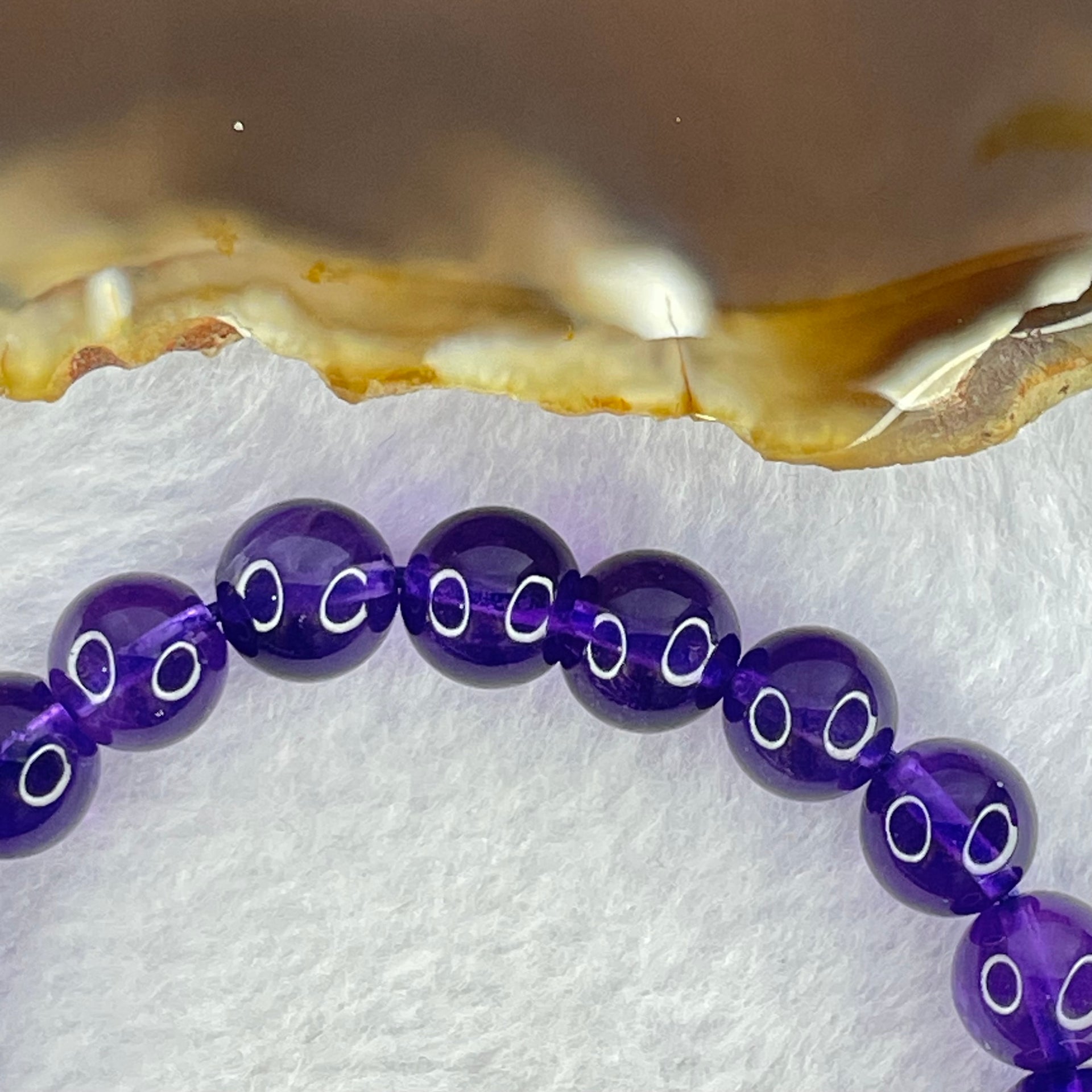Very Good Grade Natural Amethyst Bracelet 18.19g 16cm 8.4mm 24 Beads - Huangs Jadeite and Jewelry Pte Ltd