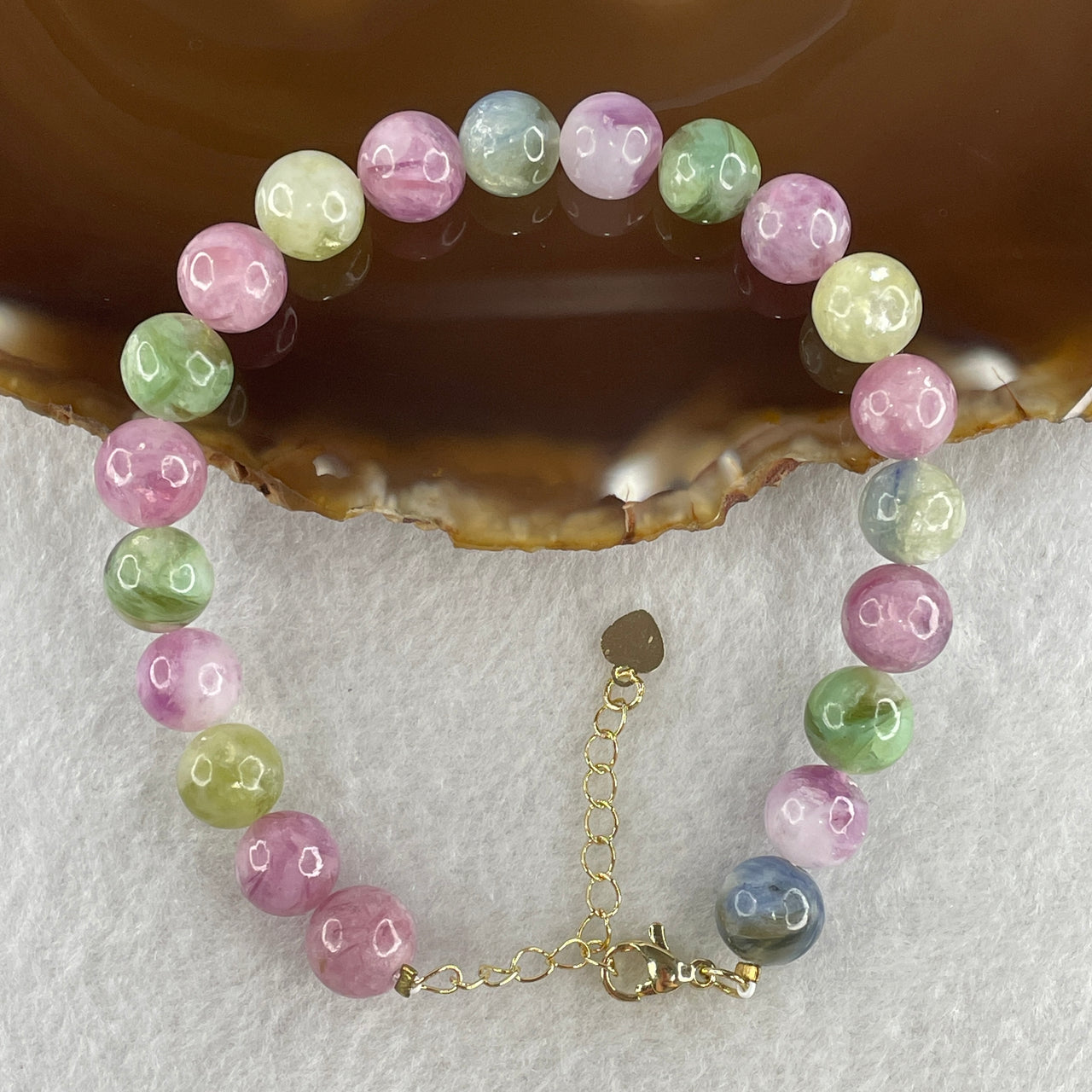 Certified Natural Tourmaline Beads Bracelet 20.90g 18cm 9.4mm 21Beads