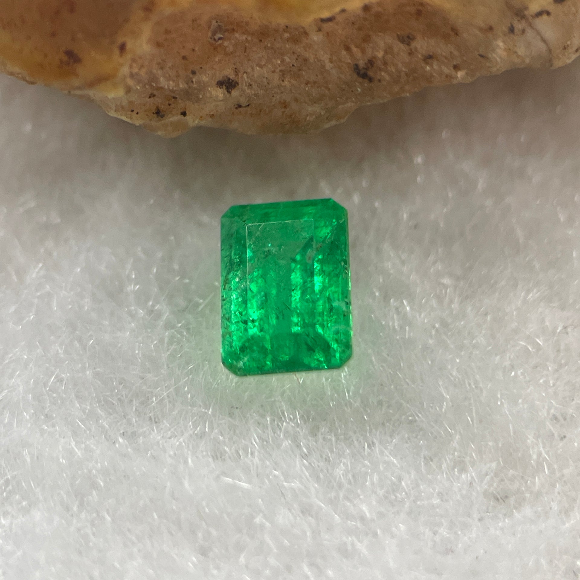 Natural Colombia Vivid Green Emerald (Beryl) Cut-Cornered Rectangular Step cut 0.48ct 5.5 by 3.9 by 2.9mm - Huangs Jadeite and Jewelry Pte Ltd