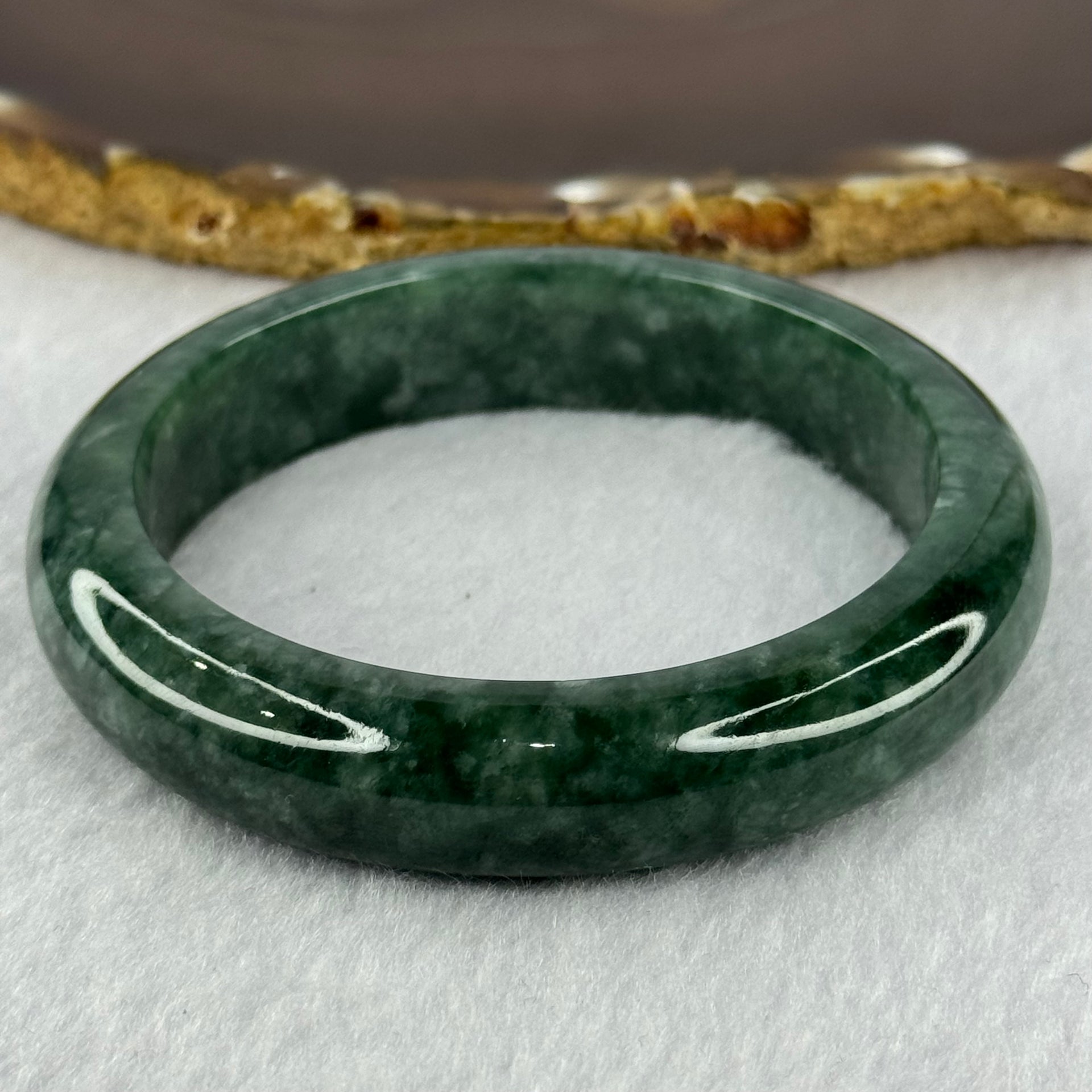 Type A Full Green Jadeite Bangle 74.55g Internal Diameter 59.1mm 14.3 by 10.4mm (Very Slight Internal Line) - Huangs Jadeite and Jewelry Pte Ltd
