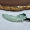 Type A Green with Dark Blueish Green Piao Hua Jadeite Dragon on Dragoon Tooth Pendent 15.10g 52.8 by 20.2 by 11.2mm - Huangs Jadeite and Jewelry Pte Ltd